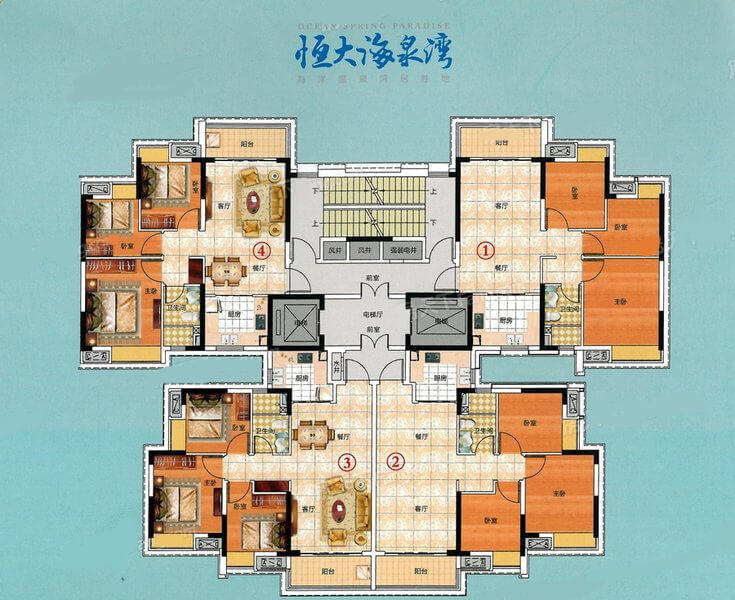 米克诺斯-40栋3-18层平面图