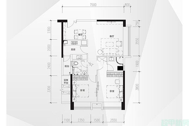 阔绰2室户型