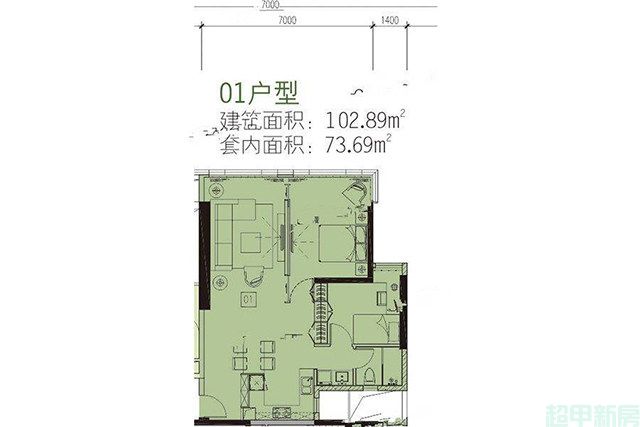 11#中区1梯16-26层01户型