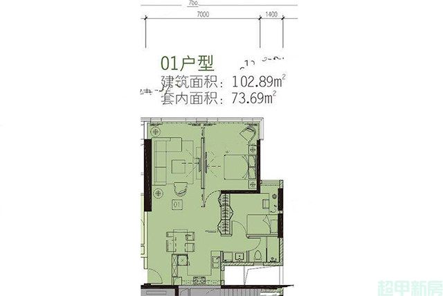 11#中区1梯28层01户型